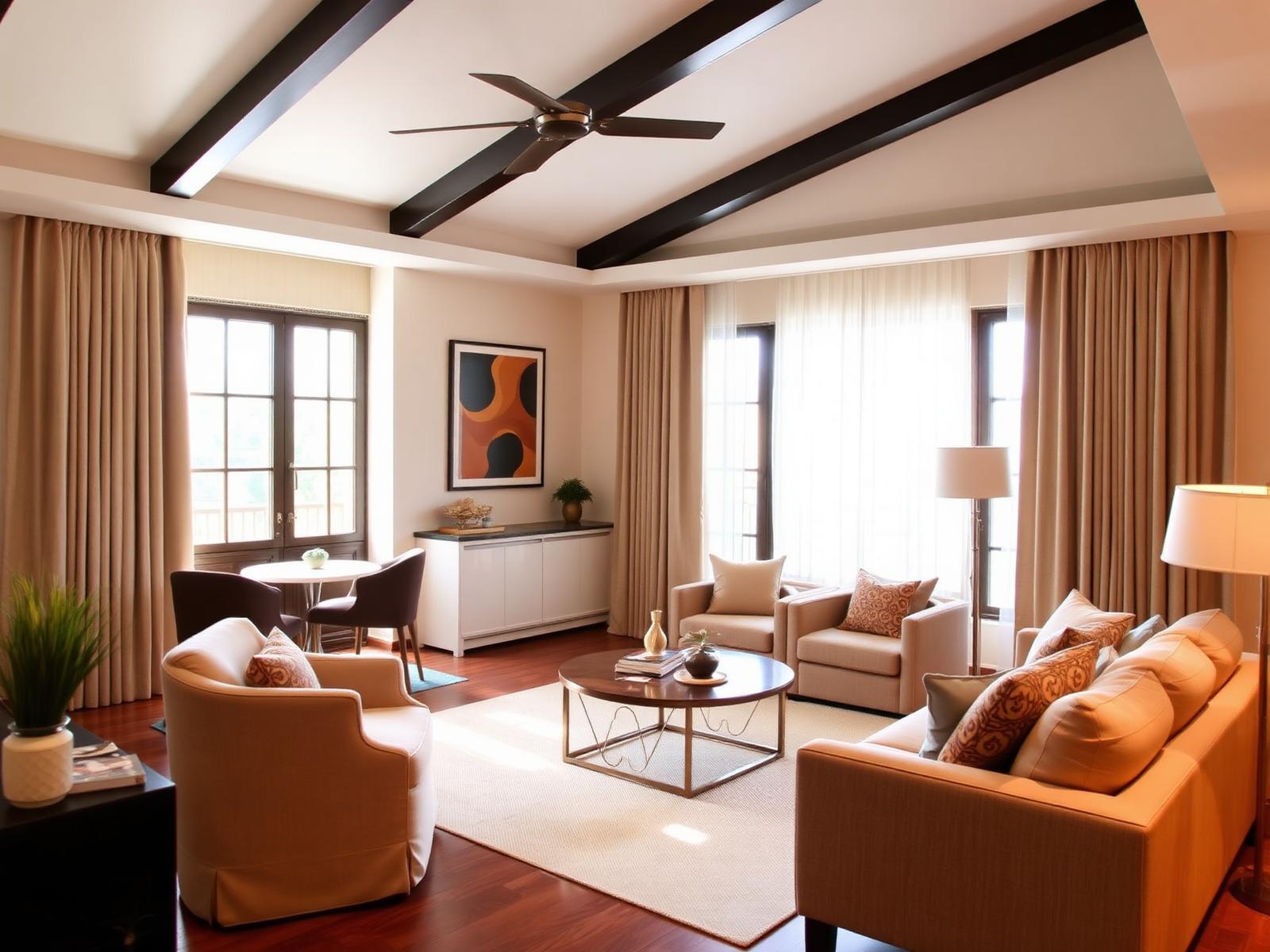 Short-term rental living space reset with fresh linens and restocked amenities between guests